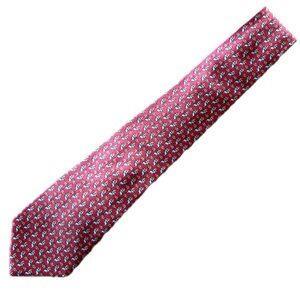 Salvatore Ferragamo Magenta Silk Tie with Mouse and Cheese Print